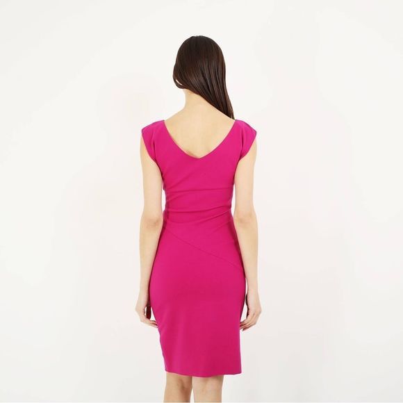 Diane Von Furstenberg Pink Boatneck V-Back Sleeveless Jori Sheath Dress Size 4 - Picture 3 of 15